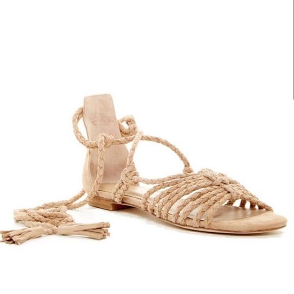 NWOB MSRP $288 Joie Falk Ankle Wrap Flats Women's Size 6.5 - Picture 3 of 12